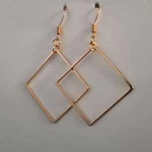 Simply Square Gold Earrings (Medium)